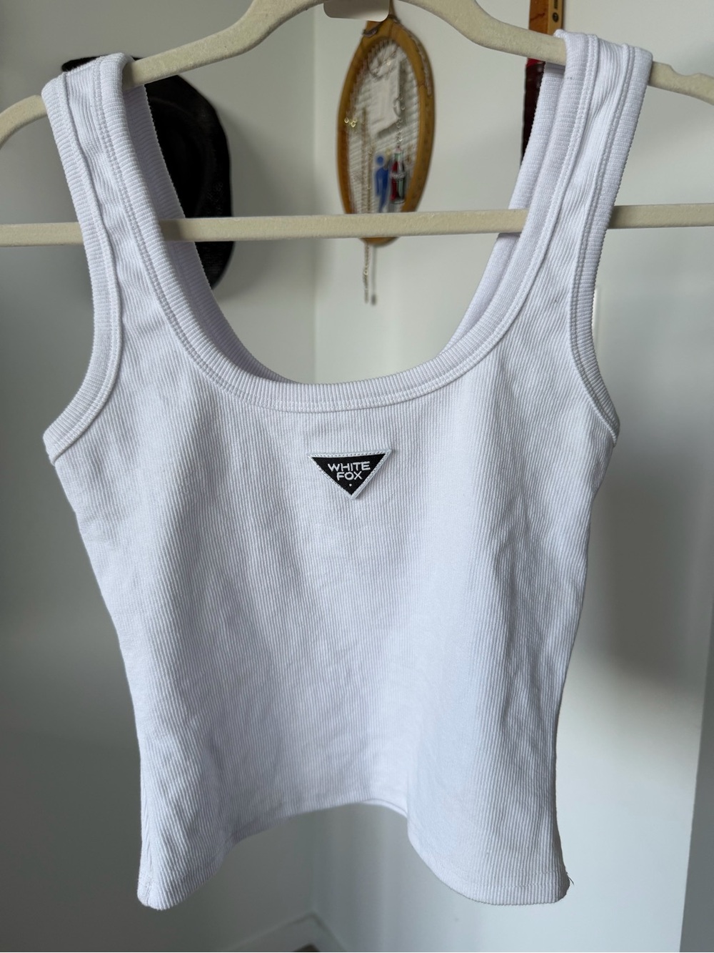 White Fox Boutique White Ribbed Scoop Tank